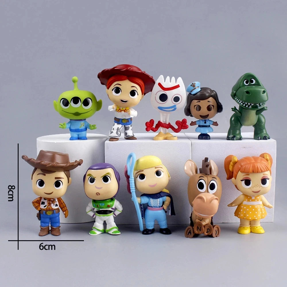 Toy Story 5 Action Figures Toys Woody Buzz Lightyear Jessie Lilypad Dolls Cake Toppers Desktop Ornaments Birthday Christmas Gift