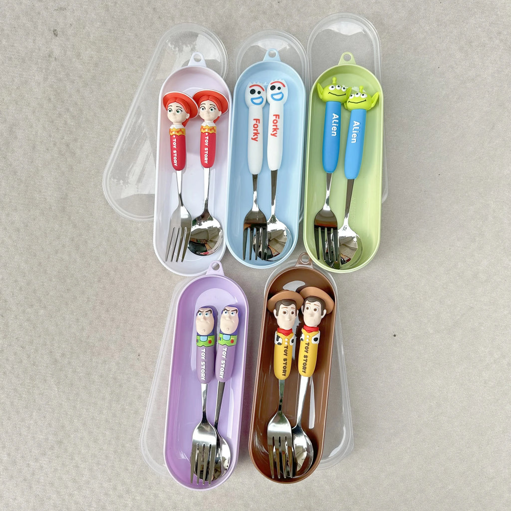 Toy Story 5 Spoon Fork Cutlery Set Woody Buzz Lightyear Jessie Forky Alien Cartoon Character Birthday Christmas Gift For Fans
