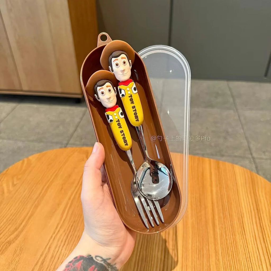 Toy Story 5 Spoon Fork Cutlery Set Woody Buzz Lightyear Jessie Forky Alien Cartoon Character Birthday Christmas Gift For Fans