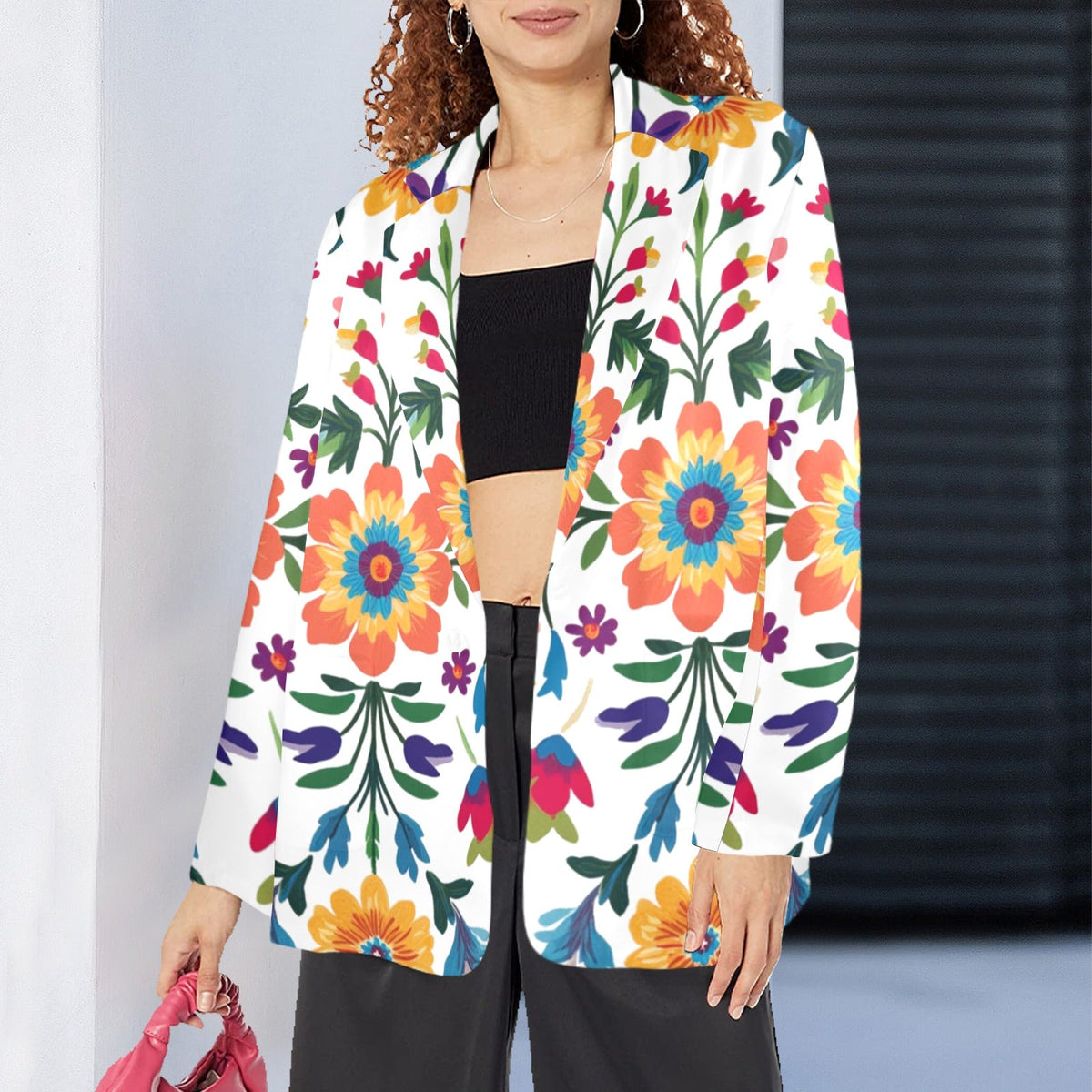 Colores de Mexico Sugar Skull Floral Blazer