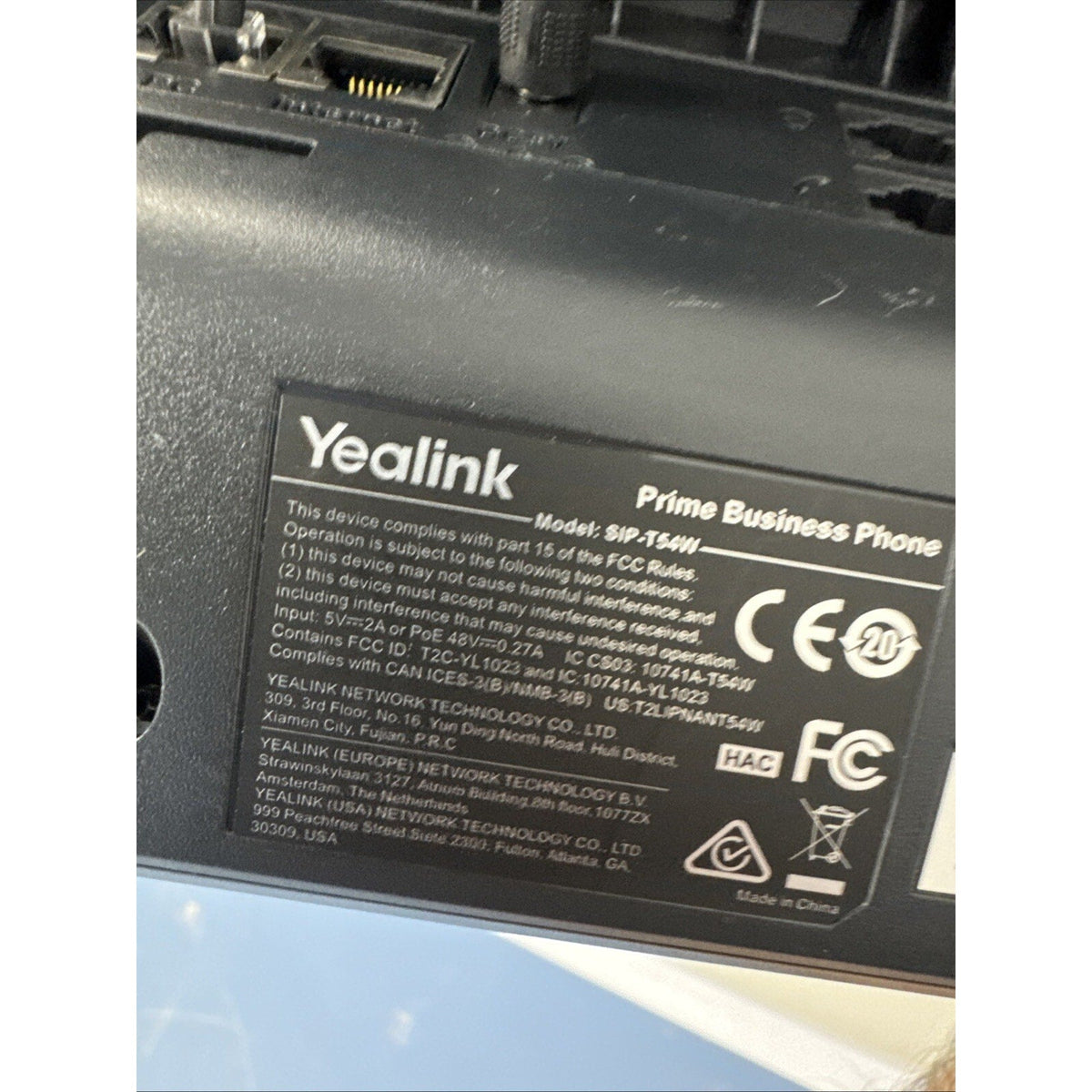 Yealink T54W IP Phone with built-in Bluetooth Wi-Fi and Color Display