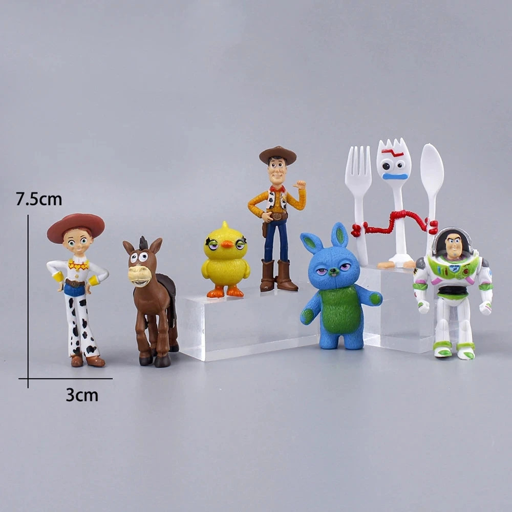 Toy Story 5 Action Figures Toys Woody Buzz Lightyear Jessie Lilypad Dolls Cake Toppers Desktop Ornaments Birthday Christmas Gift