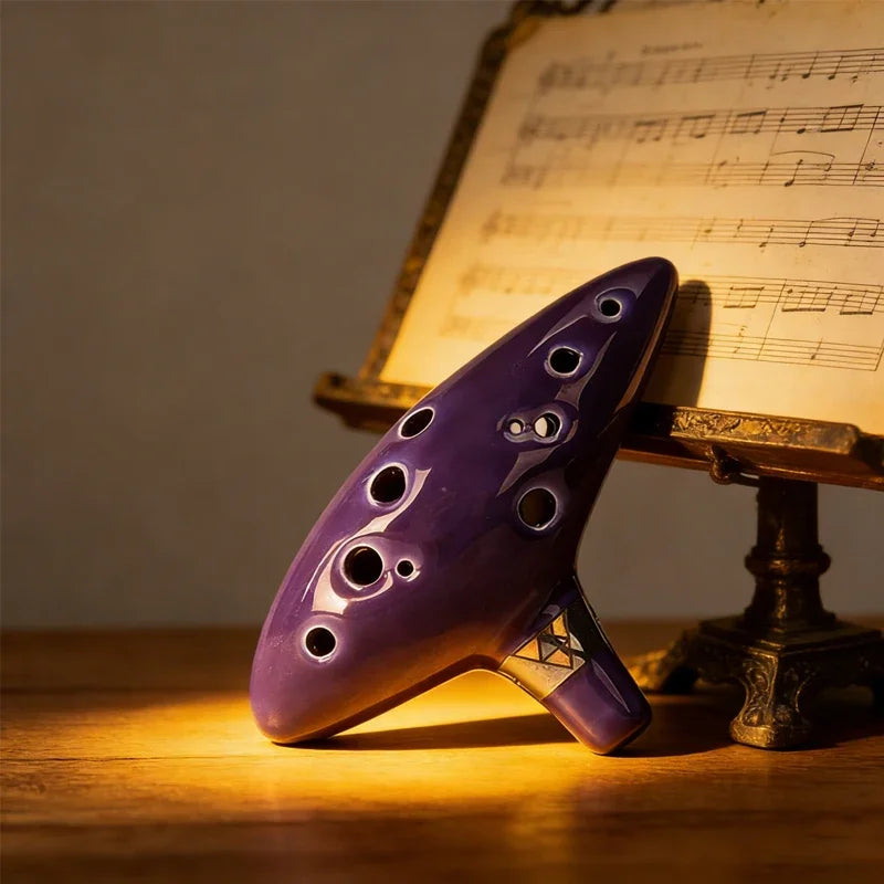 Hot﻿ Ocarina Ceramic Legend Of 12 Tones Alto C Ceramic Ocarina Musical Instrument with Song Book Neck String Neck Cord