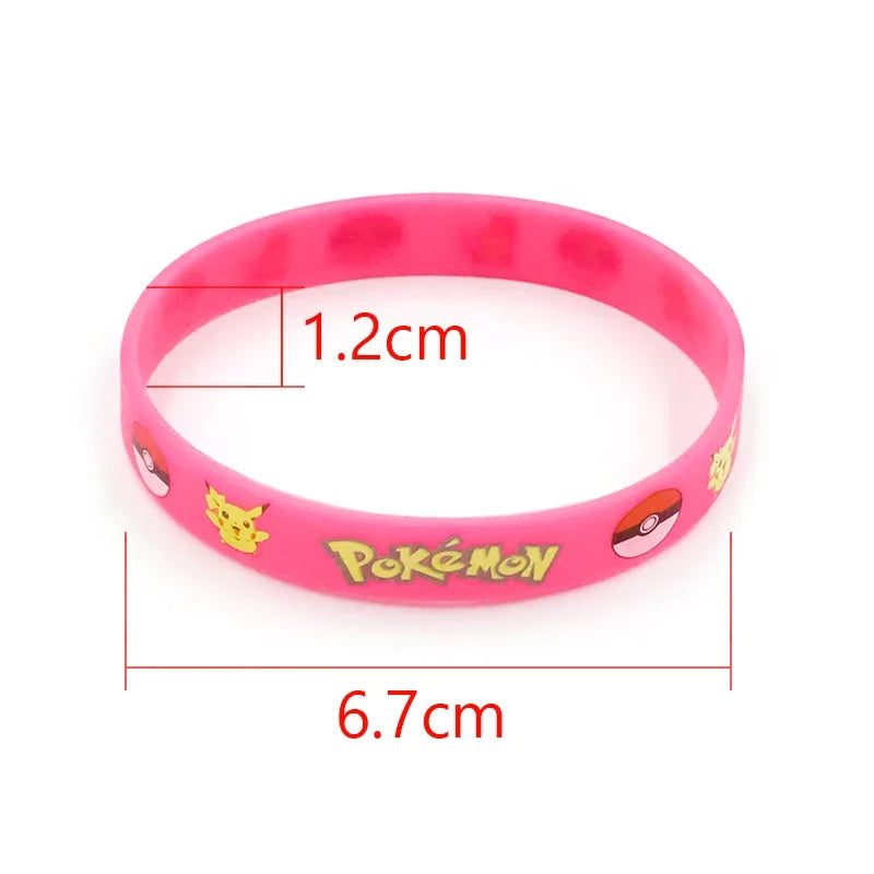 6pcs Pokemon Bracelet Anime Pocket Pikachu Noctilucent Cartoon Silicone Wristband Bracelets Kawaii Cosplay Accessoires Gift