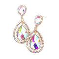 Teardrop Crystal Rhinestone Dangle Evening Earrings