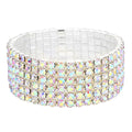 6 Line Rhinestone Stretch Bracelet