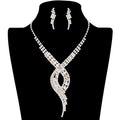 Swirl Rhinestone Pave Necklace