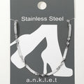 Stainless Steel Twist Accent Herringbone Chain Anklet
