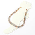 Rhinestone Rectangle Accented Evening Anklet