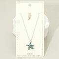 Crushed Pebble Starfish Charm Anklet