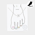 White Gold Dipped CZ Starfish Charm Anklet