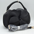 Sculptural Floral Accent Satchel – Convertible Textured Crossbody Bag