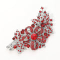 Crystal Stone Paved Flower Pin Brooch
