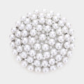 Pearl Cluster Round Pin Brooch