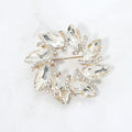 Marquise Stone Cluster Wreath Pin Brooch