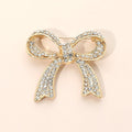 Stone Paved Bow Pin Brooch