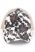 C.C COW PRINT CRISS CROSS PONYCAP