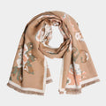 Floral Pattern Fringe Oblong Scarf