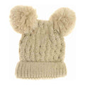 Kids Solid Double Pom C.C Beanies
