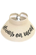 Always On Vacay Roll Up Paper Visor Hat