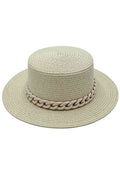Chain Accent Boater Hat