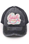 C.C DISTRESSED BEACH PLEASE PATCH PONYCAP