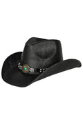 C.C Mixed Ethnic Bead Trim Band Cowboy Hat