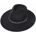 C.C Rhinestone Bugle Bead Trim Panama Hat