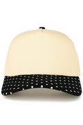 C.C Small Polka Dot Pattern Print Brim Two Tone Trucker Hat