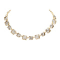 Women's Cushion Square Stone Link Evening Necklace