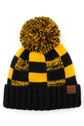 C.C Buffalo Check Beanie with Pom Hat