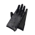 Stone Embellished Mesh Dressy Wedding Gloves