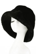 C.C GLITTER Short Fur Solid Winter Bucket Hat