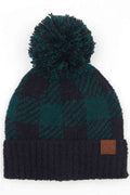 C.C Buffalo Check Jacquard Beanie With Pom-Hat