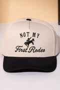 NOT MY FIRST RODEO Embroidered Letter Two Tone Trucker Cap