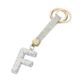 Bling Studded Monogram Initial F Bag Charm