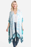 Tie Dye Zigzag Pattern Print Summer Kimono Cover Up