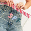 SPF Sequin Message Wristlet Transparent Clutch Bag