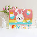 HAPPY EASTER Message Seed Beaded Easter Bunny Clutch / Crossbody Bag