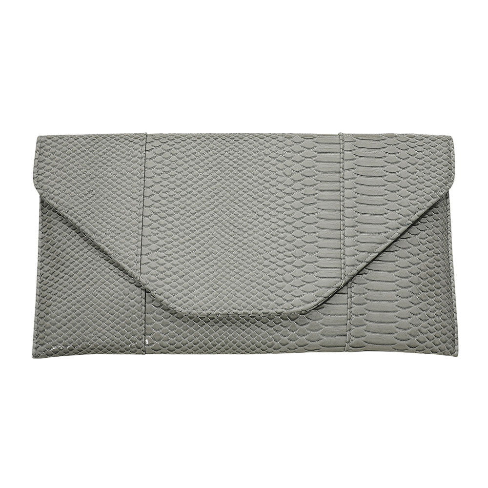 Snake Skin Patterned Envelope Clutch / Shoulder Bag