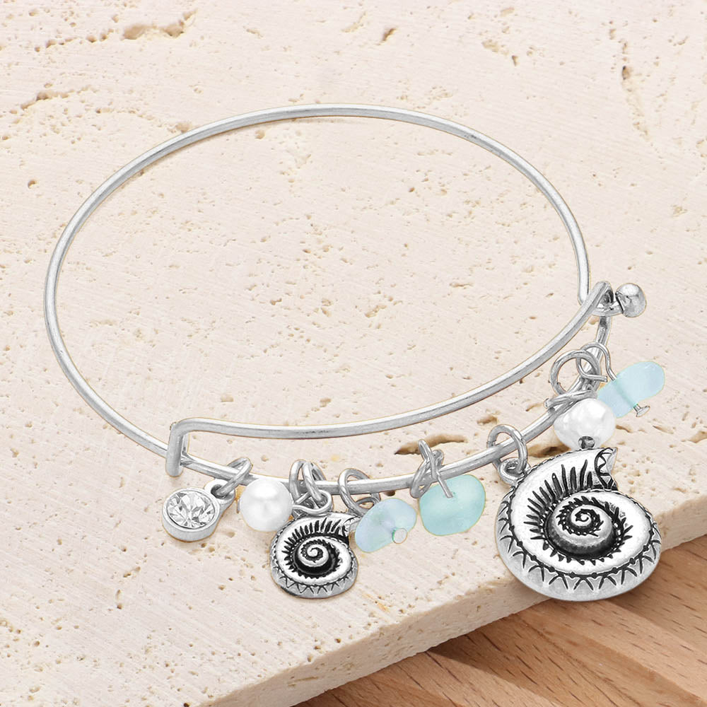 Shell Natural Stone Charm Hook Bracelet