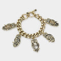 Multi Owl Charm Toggle Bracelet
