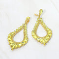 Oversized Cutout Teardrop Cluster Vine Evening Earrings