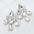 Teardrop Cluster Chandelier Evening Clip On Earrings
