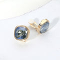 Square Cut Gem Evening Stud Clip On Earrings