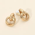 Metal Interlocking Door Knocker Clip On Earrings