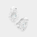 Teardrop Stone Cluster Clip On Evening Earrings