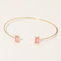 SECRET BOX_Minimal Rectangular Stone Cluster Tip Cuff Bracelet