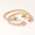 2PCS - Stone Tip Twisted Cuff Bracelet