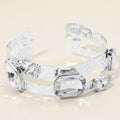 Stone Cluster Embellished Split Arm Cuff Bracelet